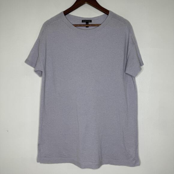Eileen Fisher Sweater Womens Small Lavender Cashmere Short Sleeve Made in Italy - Picture 1 of 7